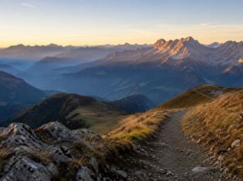 Panorama über dem Tiroler Oberland